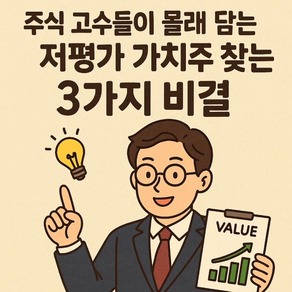 주식 고수들이 몰래 담는 저평가 가치주 찾는 3가지 비결